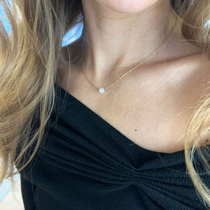 Enkel Perle Halskæde - 18K Guldbelagt