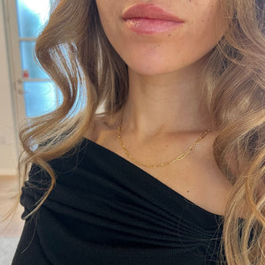 Paperclip Halskæde - 18K Guldbelagt