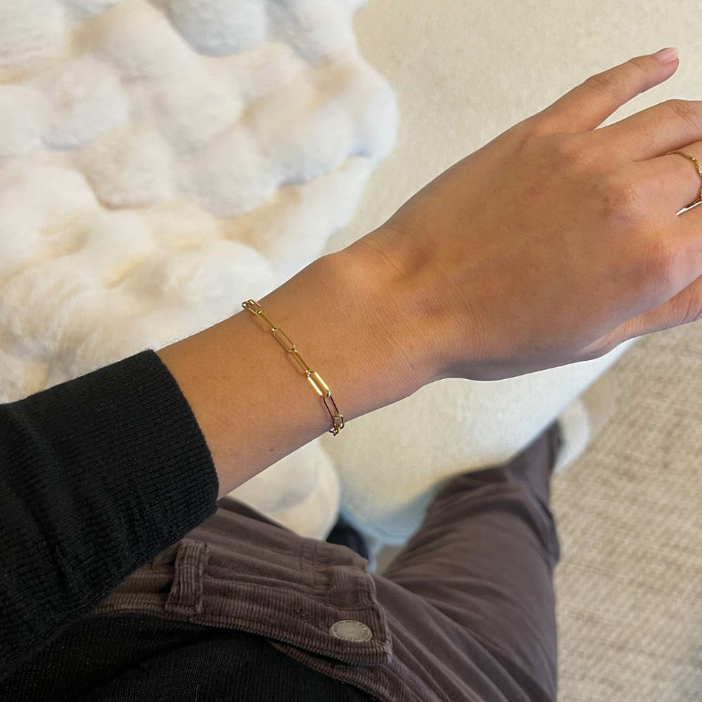 Paperclip Armbåbd - 18K Guldbelagt