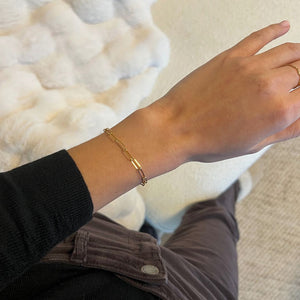 Paperclip Armbåbd - 18K Guldbelagt