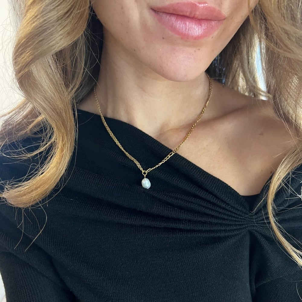 Chunky Perle Halskæde - 18K Guldbelagt