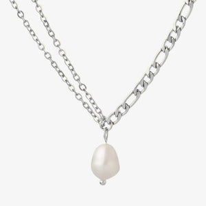 Chunky Perle Halskæde - Sølvfarvet