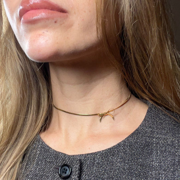 Sløjfe Slangehalskæde - 18K Guldbelagt