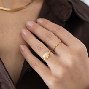 Wavy Fine Ring - 18K Guldbelagt