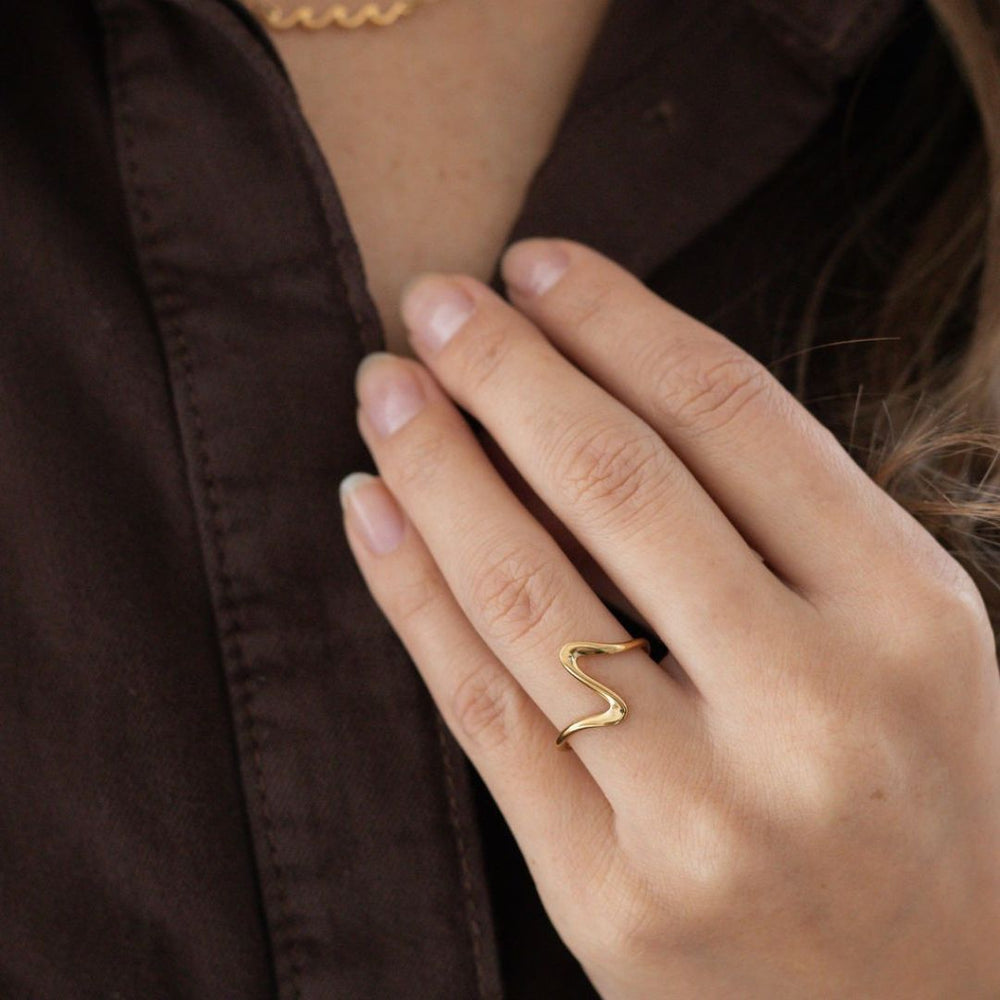 Wave Ring - 18K Guldbelagt