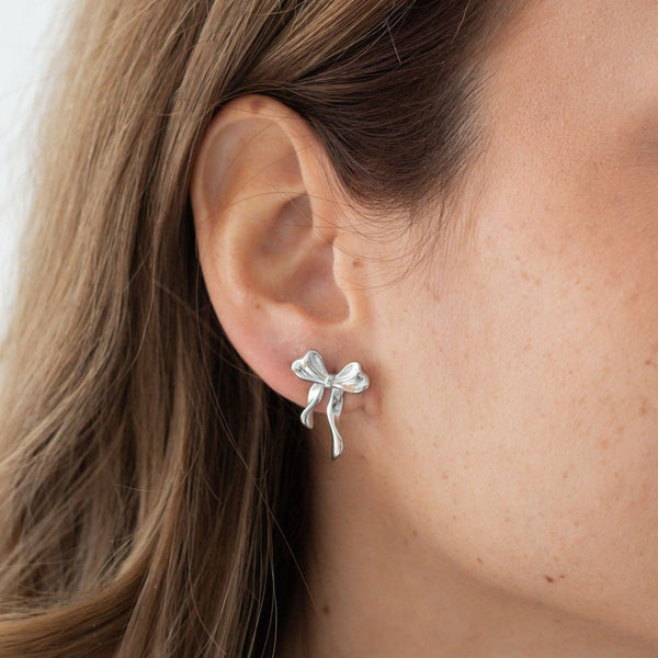 Sløjfe Ørering - Sølvfarvet