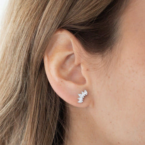 Krystal Stud Øreringe - Sølvfarvet