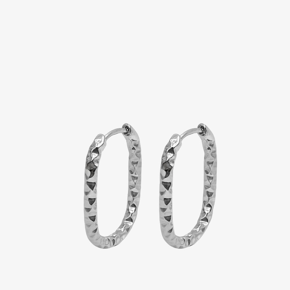 Hamret Ovale Creol Øreringe