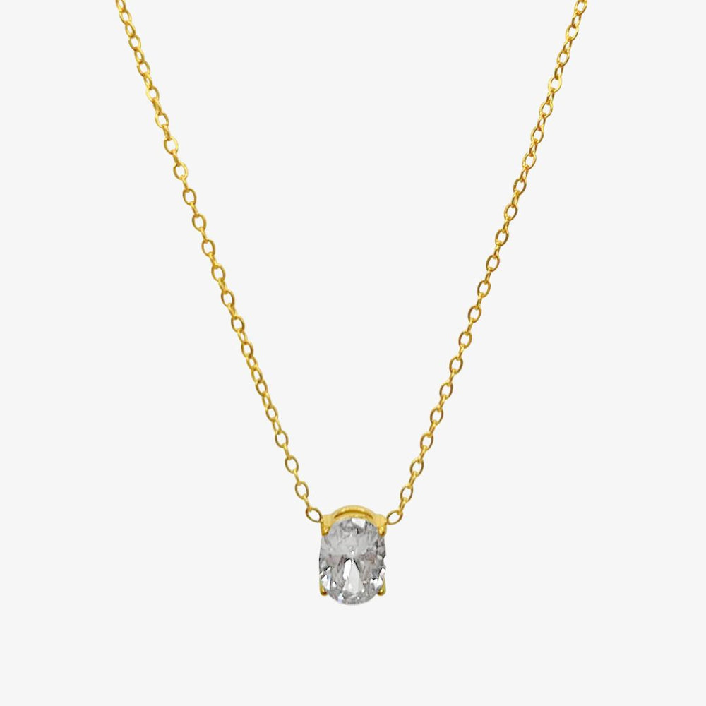 Krystal Halskæde - 18K Guldbelagt