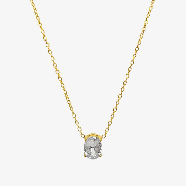 Krystal Halskæde - 18K Guldbelagt