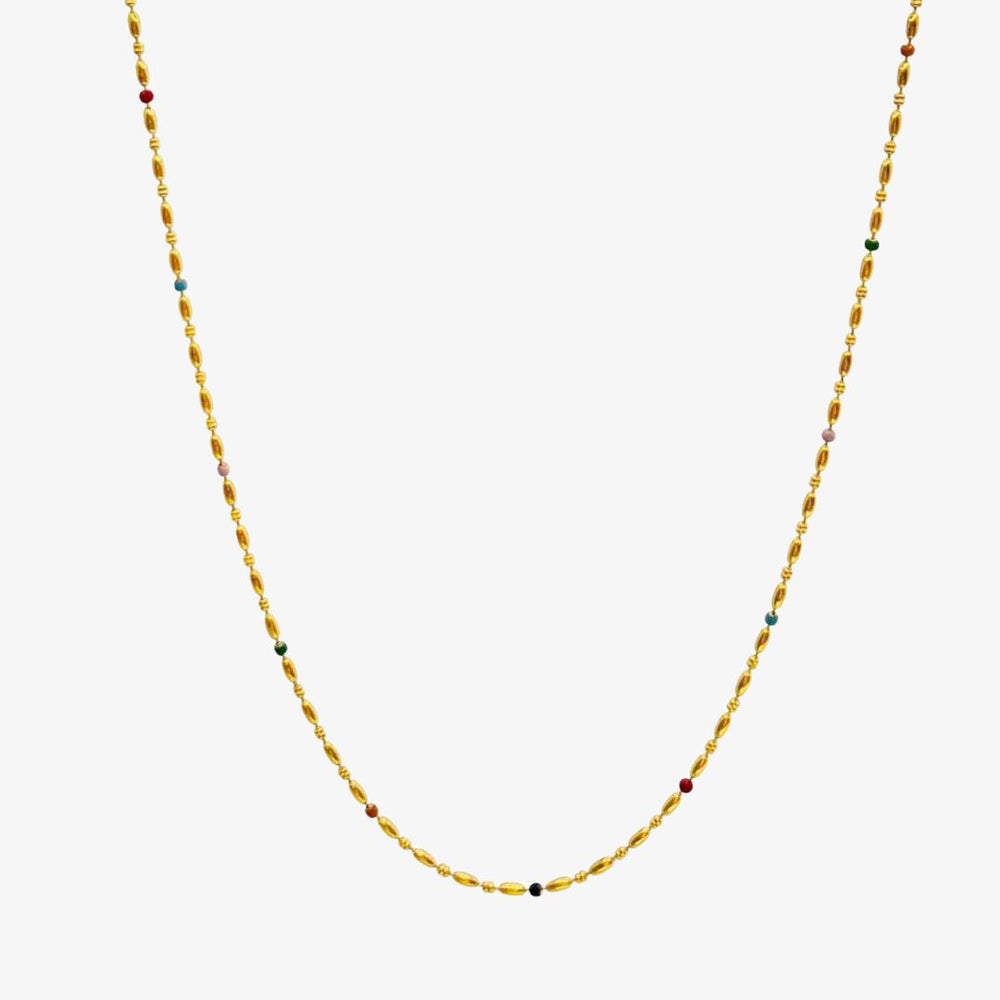 Color Dot Halskæde - 18K Guldbelagt
