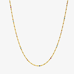 Color Dot Halskæde - 18K Guldbelagt