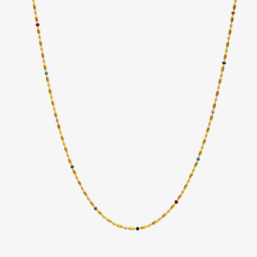 Color Dot Halskæde - 18K Guldbelagt