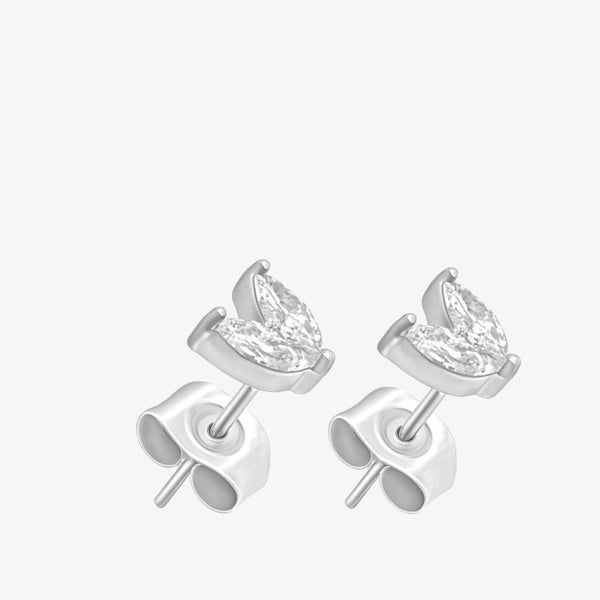 Mini Krystal Stud Øreringe - Sølvfarvet