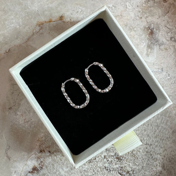 Hamret Ovale Creol Øreringe