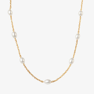 Perle Dot Halskæde - 18K Guldbelagt