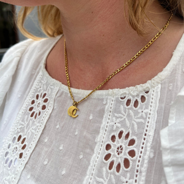 Sol & Måne Halskæde - 18K Guldbelagt