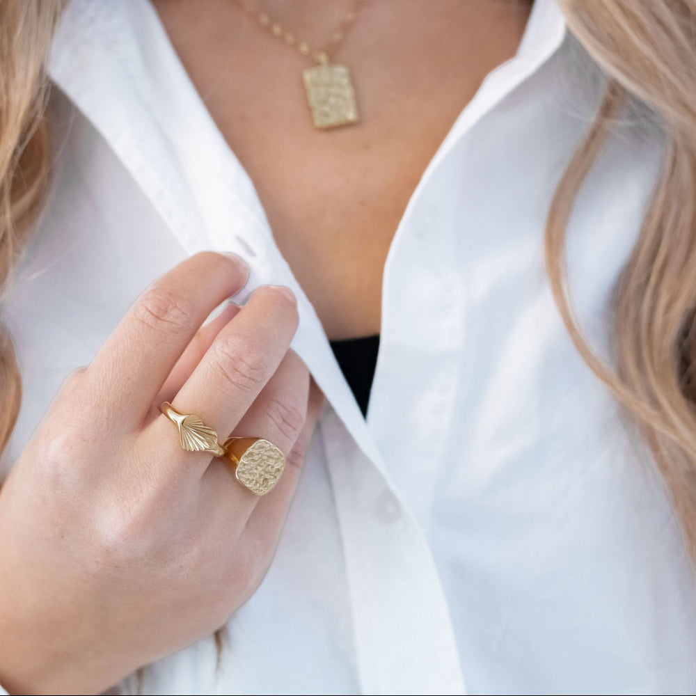 Sunbeam Heart Ring - 18K Guldbelagt