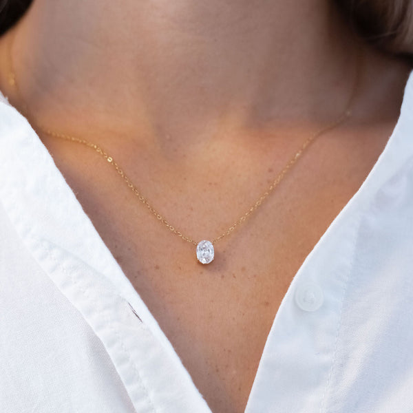 Krystal Halskæde - 18K Guldbelagt