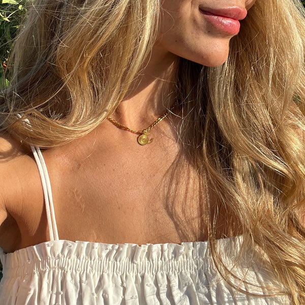 Sol & Måne Halskæde - 18K Guldbelagt