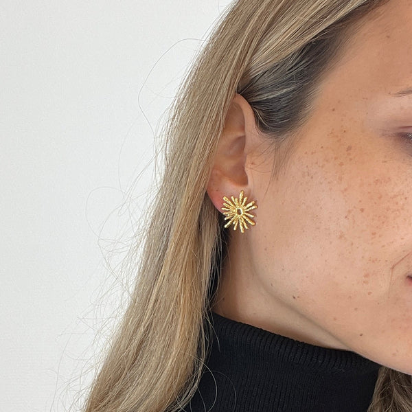Abstract Sun Øreringe - 18K Guldbelagt