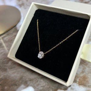 Krystal Halskæde - 18K Guldbelagt