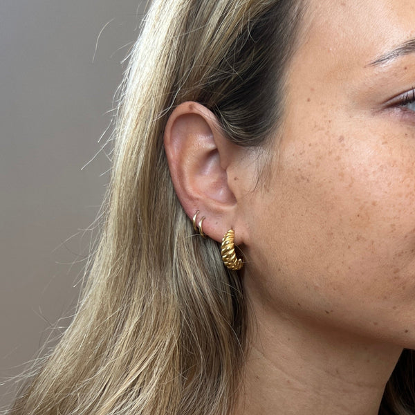 Bold Twisted Øreringe - 18K Guldbelagt