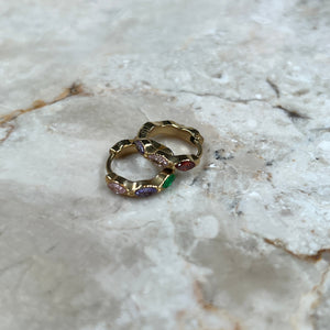 Color Hoops Øreringe - 18K Guldbelagt