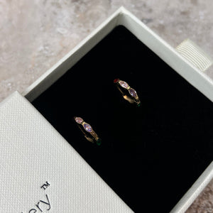 Color Hoops Øreringe - 18K Guldbelagt