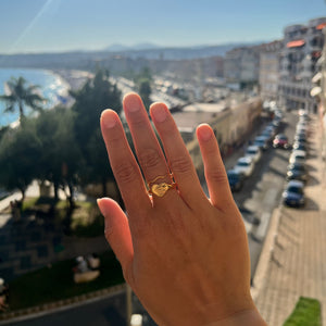 Hamret Tynd Ring - 18K Guldbelagt