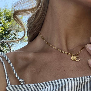 Sol & Måne Halskæde - 18K Guldbelagt