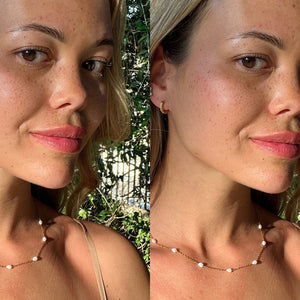 Perle Dot Halskæde - 18K Guldbelagt