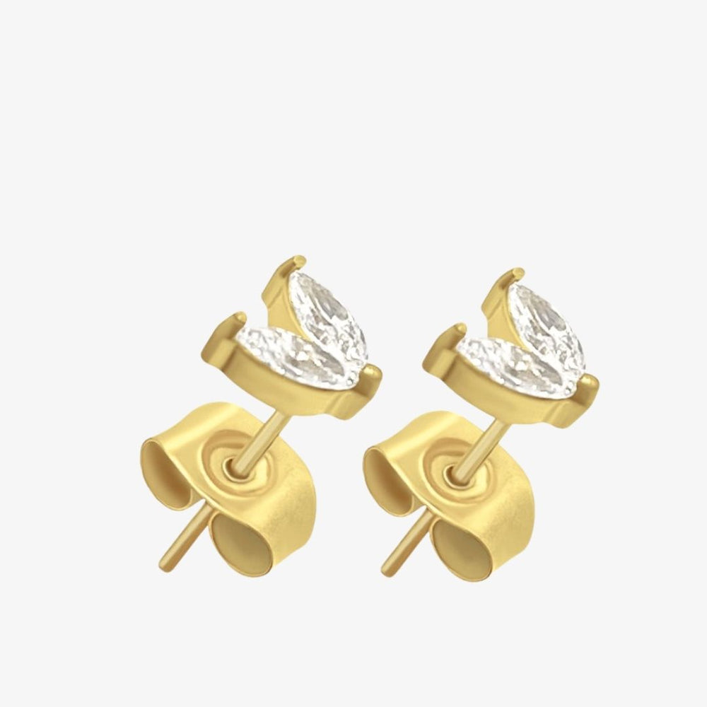 Mini Krystal Stud Øreringe - 18K Guldbelagt