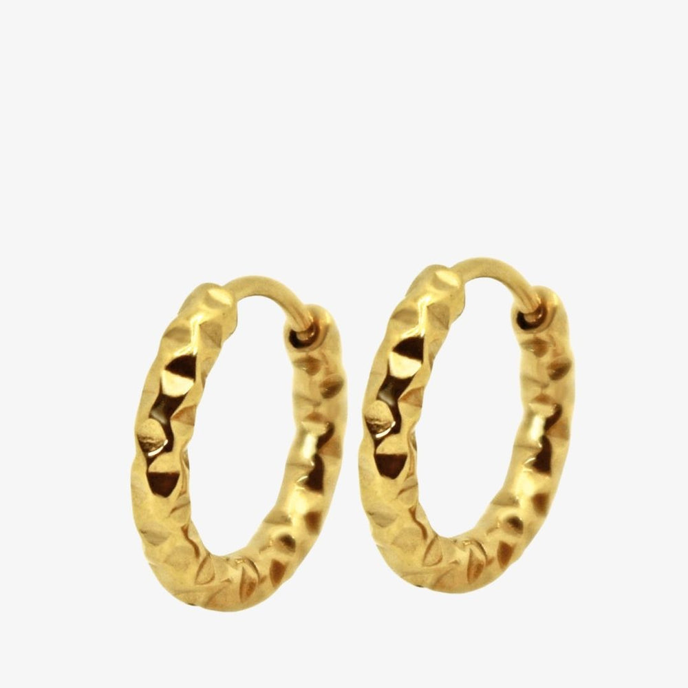 Hamret Creol Øreringe - 18K Guldbelagt