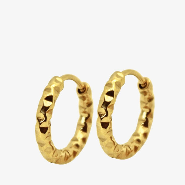 Hamret Creol Øreringe - 18K Guldbelagt