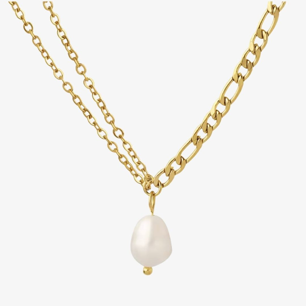 Chunky Perle Halskæde - 18K Guldbelagt