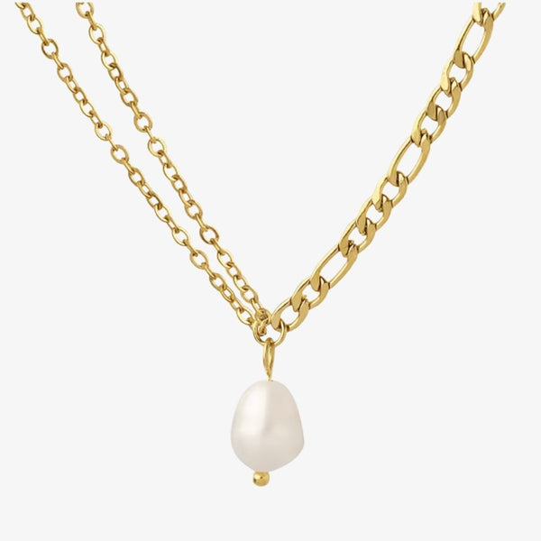 Chunky Perle Halskæde - 18K Guldbelagt