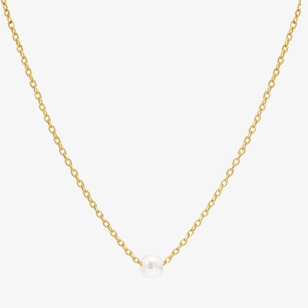 Enkel Perle Halskæde - 18K Guldbelagt