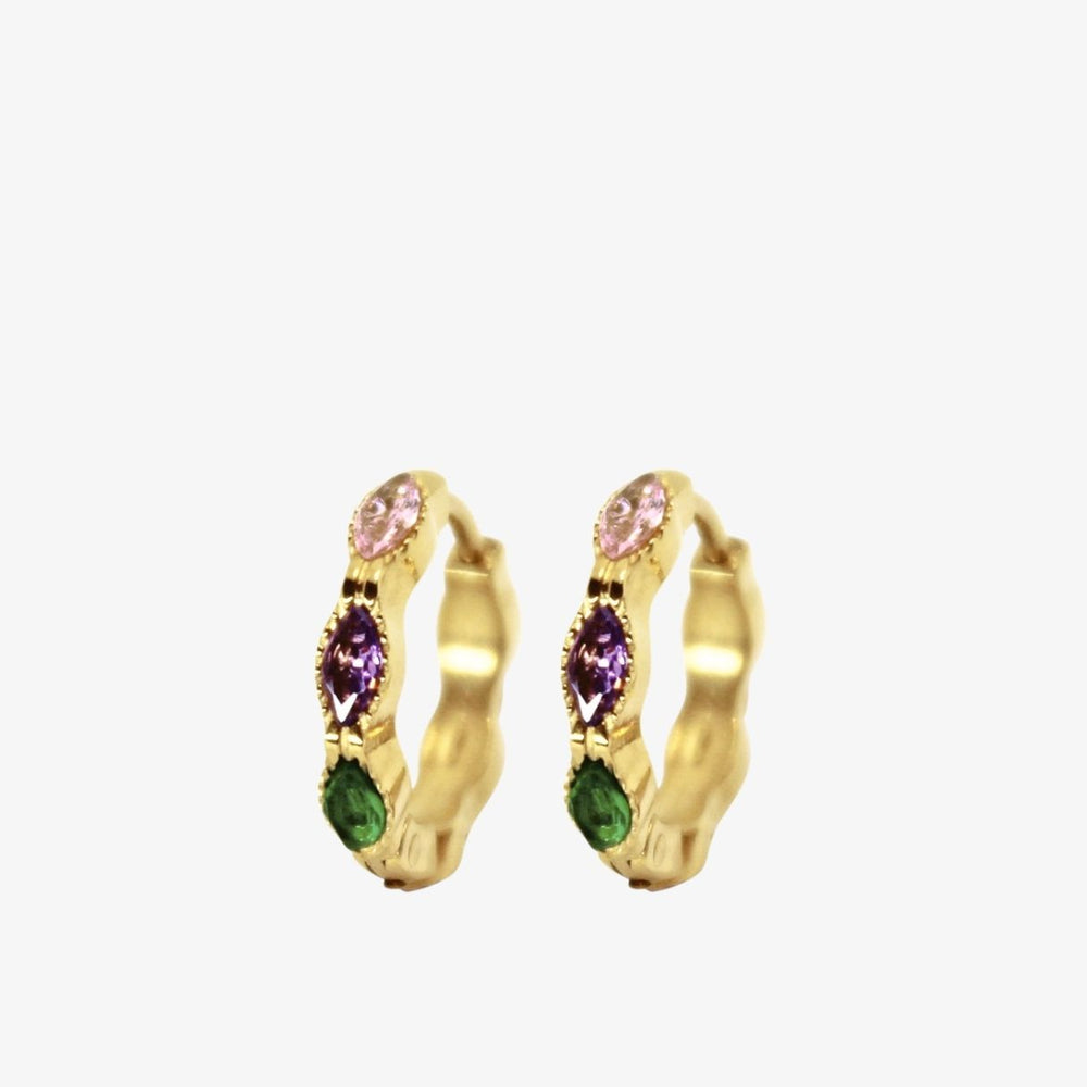 Color Hoops Øreringe - 18K Guldbelagt