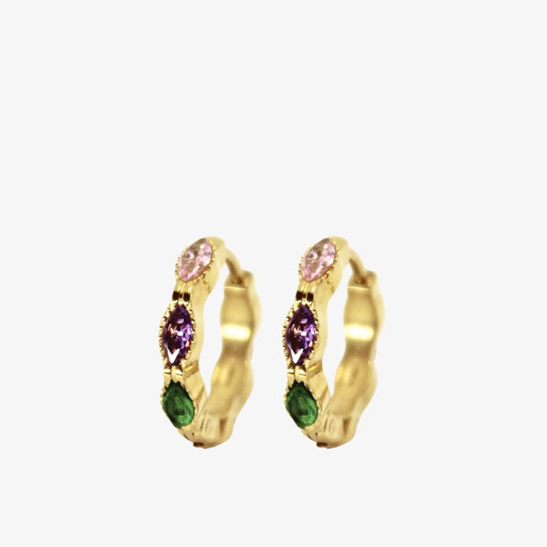 Color Hoops Øreringe - 18K Guldbelagt