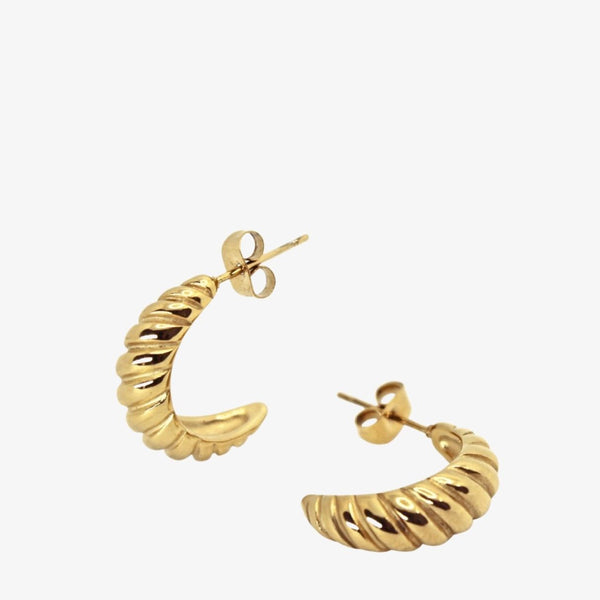 Bold Twisted Øreringe - 18K Guldbelagt