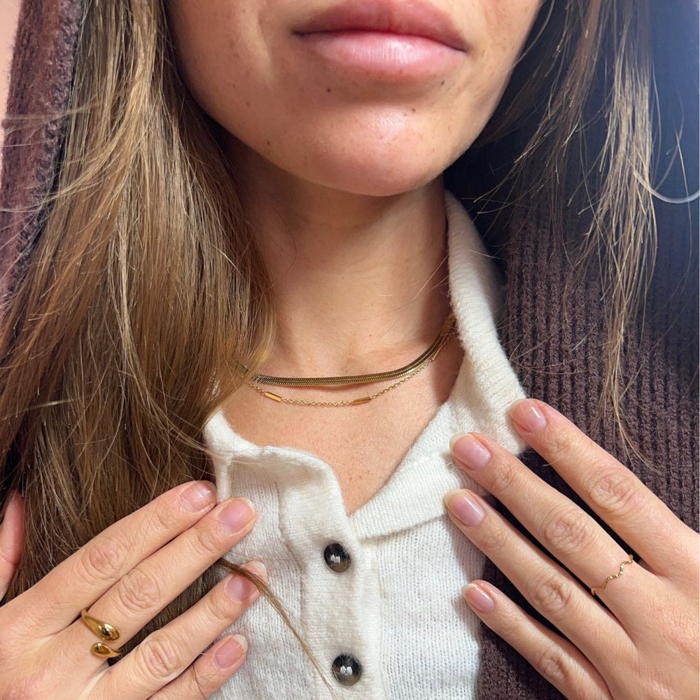 Bar Halskæde - 18K Guldbelagt