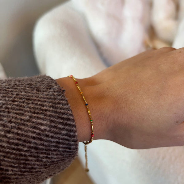 Color Dot Armbånd - 18K Guldbelagt