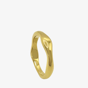 Chunky Wave Ring i 18K guldbelagt rustfrit stål.