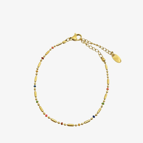 Color Dot Armbånd i 18K guldbelagt rustfrit stål.