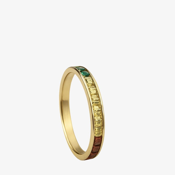 Color Ring i 18K guldbelagt rustfrit stål.