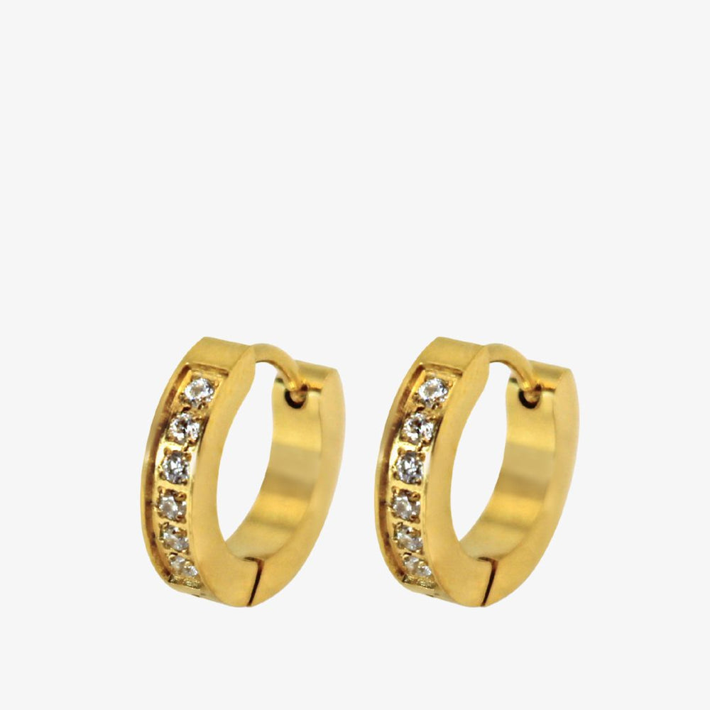 Elegant Krystal Creol Øreringe i 18K guldbelagt rustfrit stål.