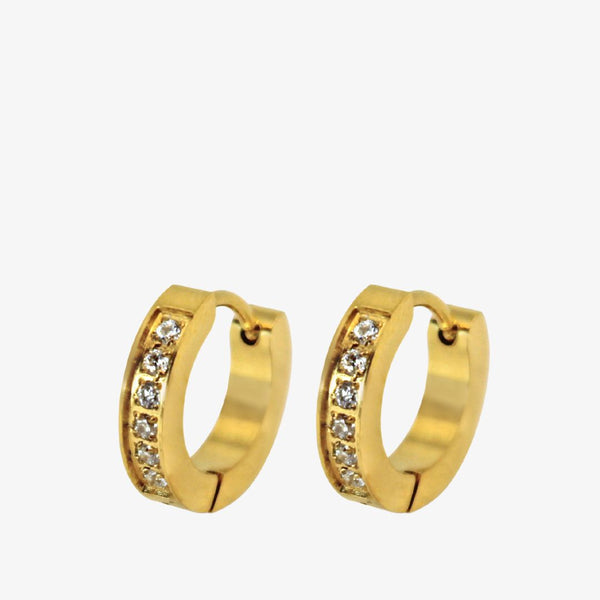Elegant Krystal Creol Øreringe i 18K guldbelagt rustfrit stål.