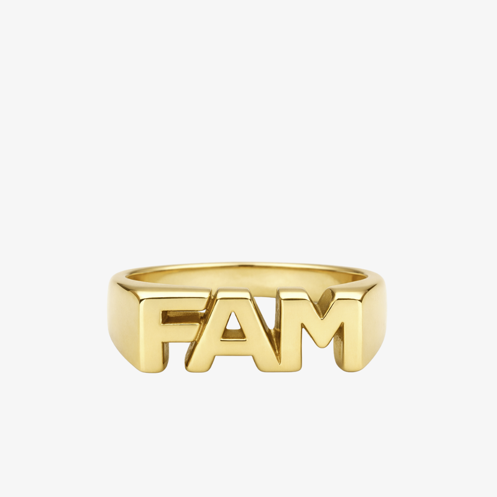 FAM Signet Ring i 18K guldbelagt rustfrit stål.