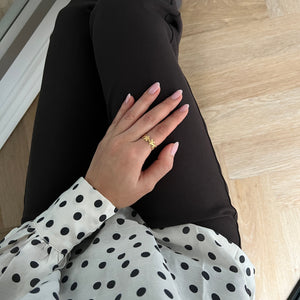 Flower Abstract Ring i 18K guldbelagt rustfrit stål.